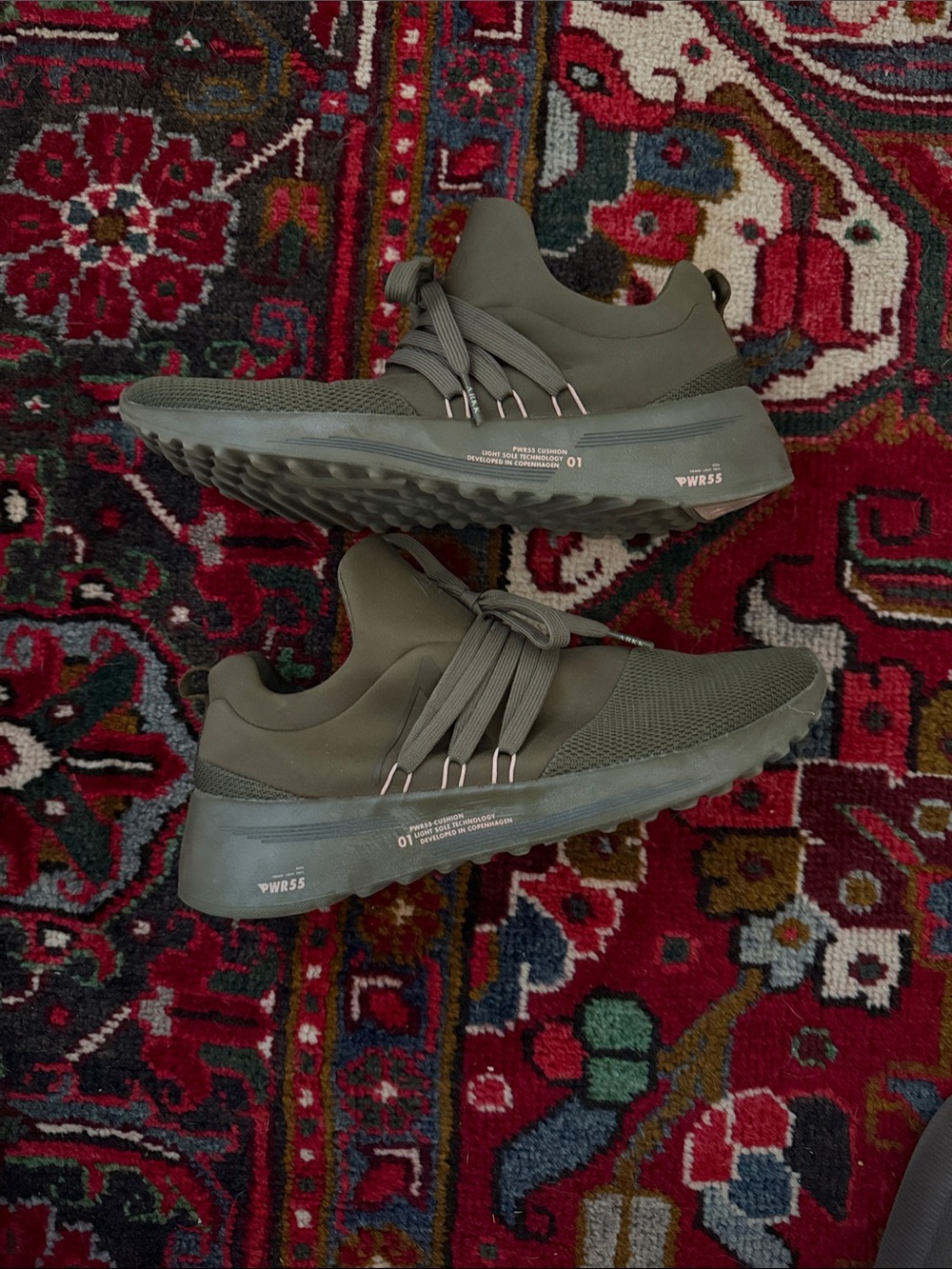 Unisex Olive Green Slip-On Knit Sneakers